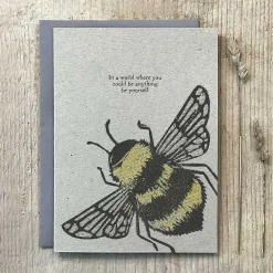 Block Print 'Be Yourself ' Bee Greetings Card>East of India Discount