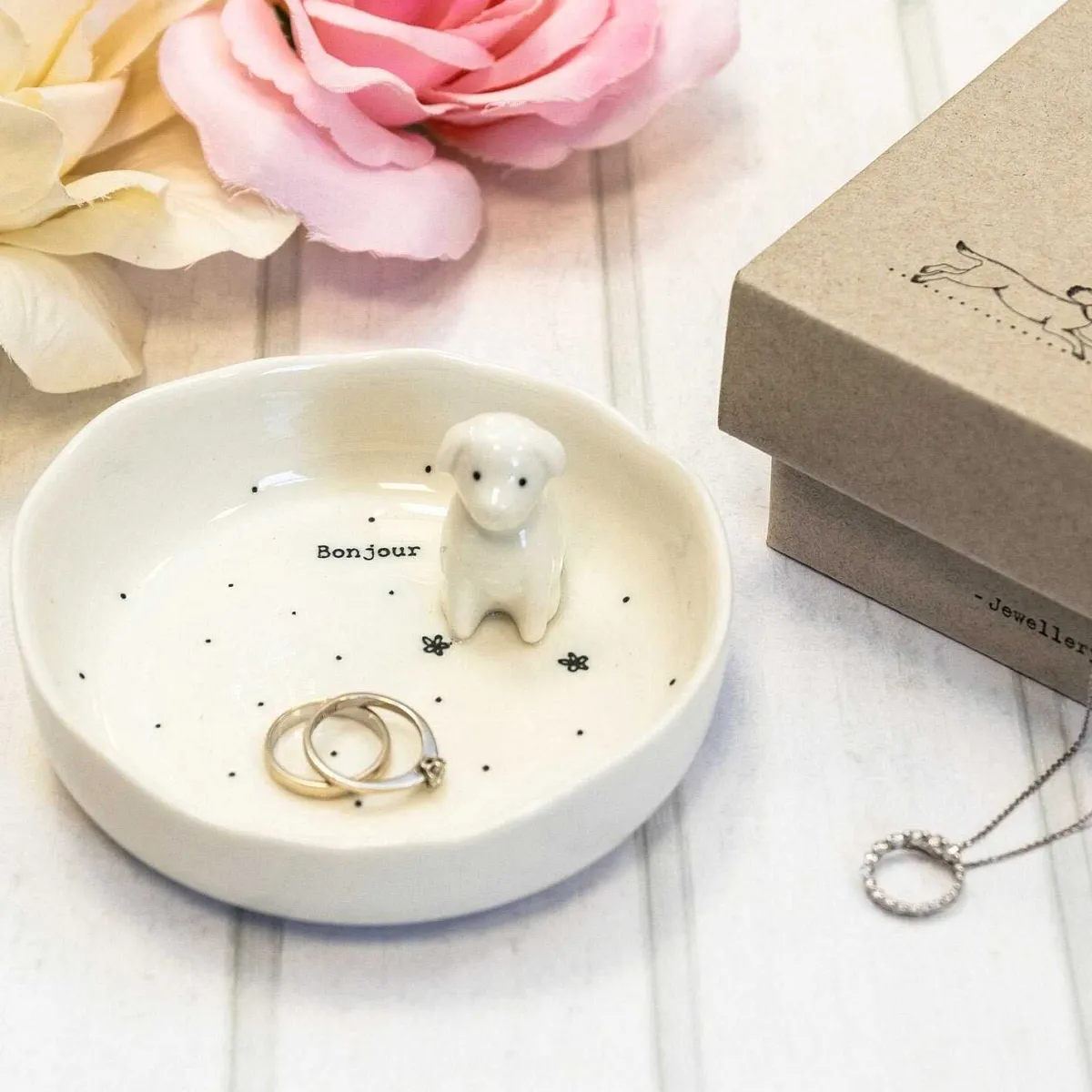 'Bonjour' Boxed Jewellery Dish>East of India Cheap
