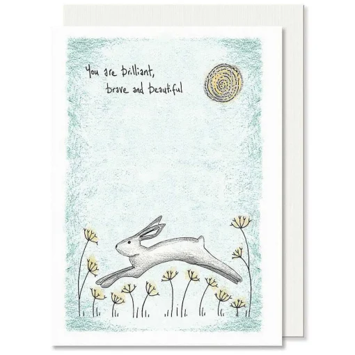 'Brilliant, Brave & Beautiful' Hare Card>East of India Sale