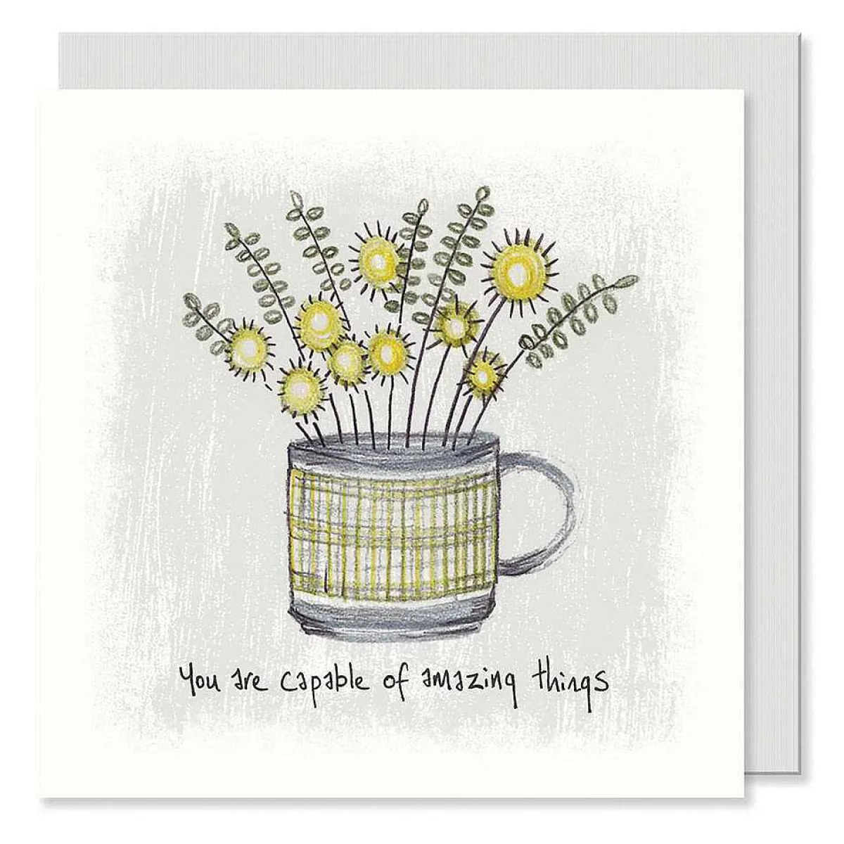 'Capable Of Amazing Things' Flowers In A Mug Card>East of India Discount