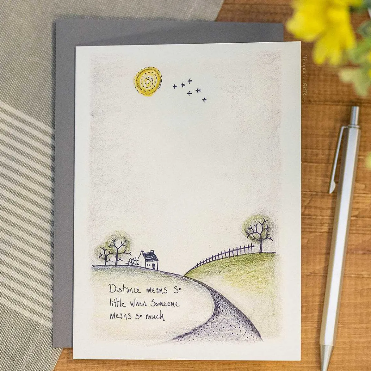 'Distance Means So Little' Countryside Card>East of India New
