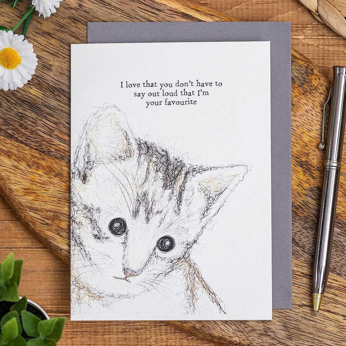 'Don'T Have To Say My Favourite' Cat Card>East of India Fashion
