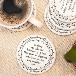 Families Are Like Branches Porcelain Leaf Coaster><noscript><img width=