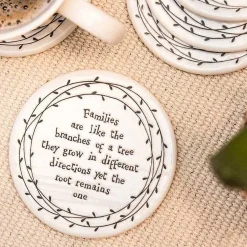 Families Are Like Branches Porcelain Leaf Coaster><noscript><img width=