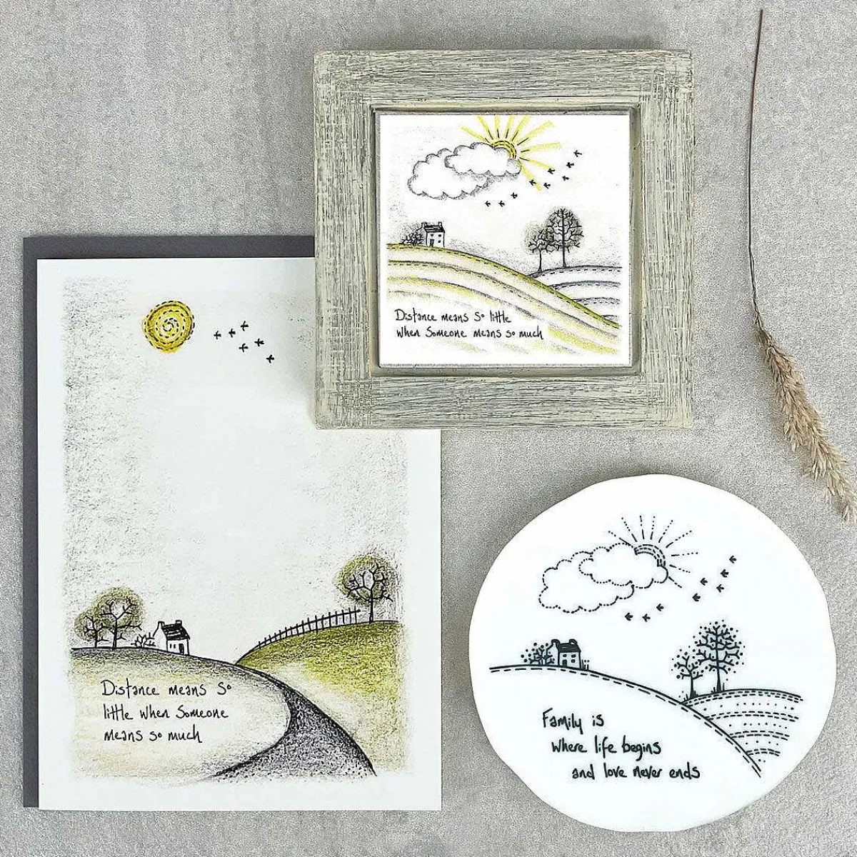 'Family Is Where The Life Begins' Countryside Coaster>East of India Clearance