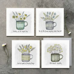 'Friend Everybody Wishes They Had' Flowers In A Mug Card>East of India Best Sale