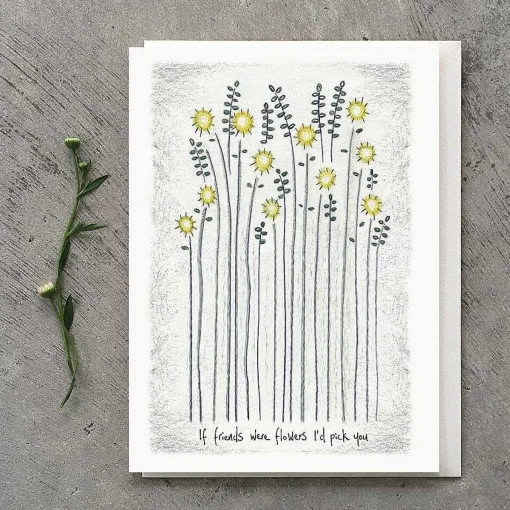 'Friends Were Flowers' Tall Flower Card>East of India Shop