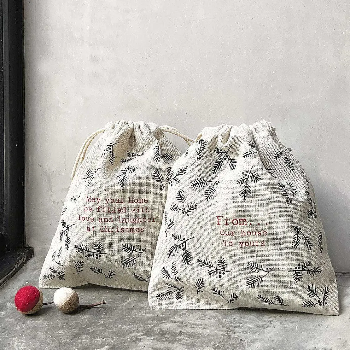 From Our House To Yours Drawstring Bag>East of India Sale