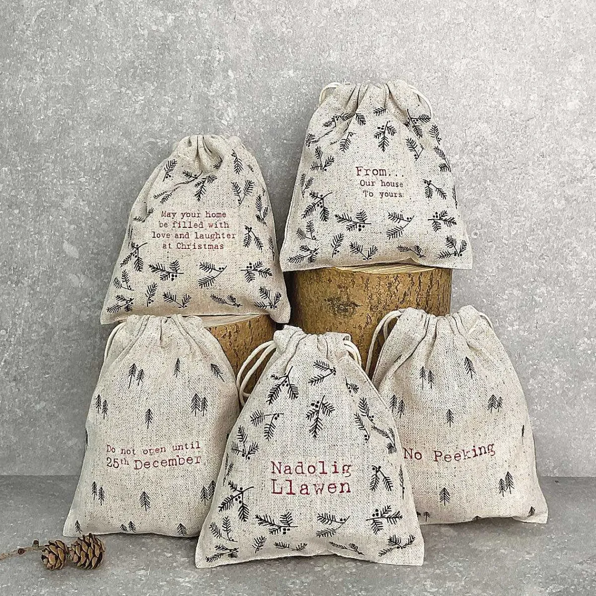 From Our House To Yours Drawstring Bag>East of India Sale