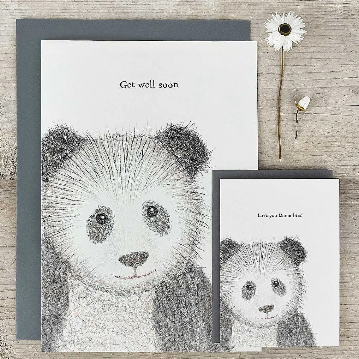 'Get Well Soon' Panda Extra Large Greetings Card>East of India Clearance