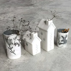 Grey Running Rabbit Vase>East of India Outlet