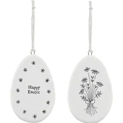 'Happy Easter' Porcelain Egg>East of India New