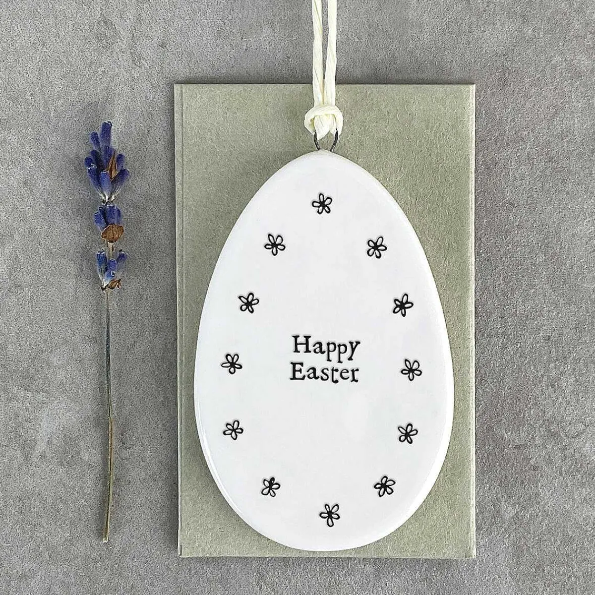 'Happy Easter' Porcelain Egg>East of India New