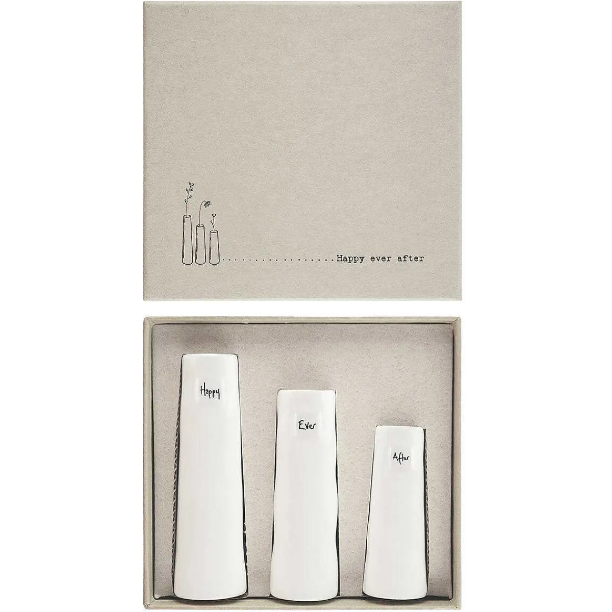 'Happy Ever After' Trio Of Bud Vases>East of India Fashion