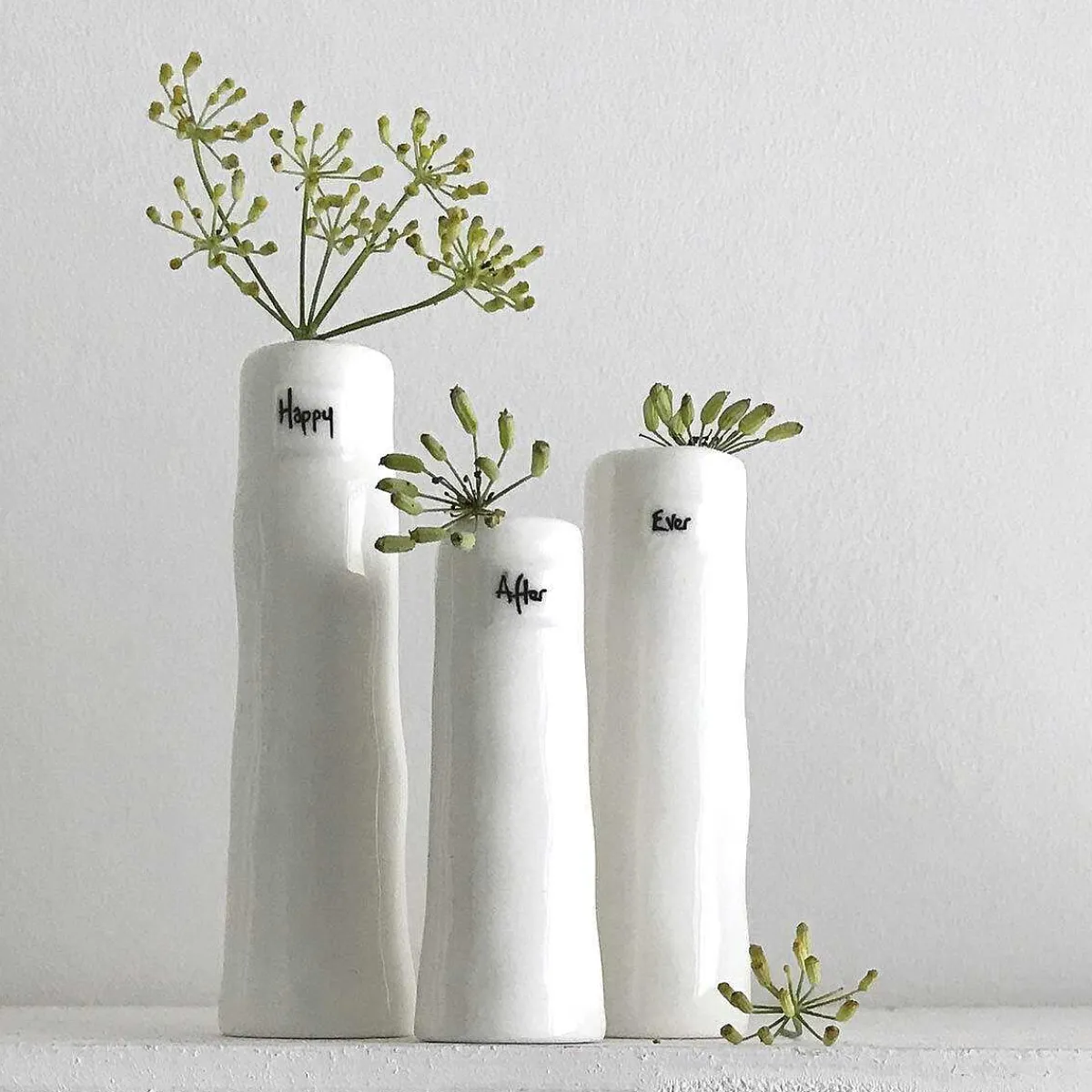 'Happy Ever After' Trio Of Bud Vases>East of India Fashion