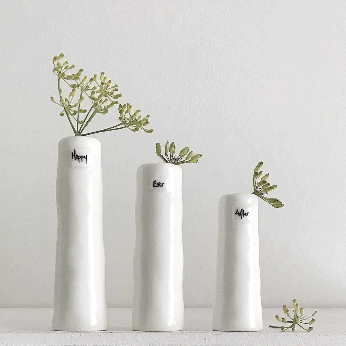 'Happy Ever After' Trio Of Bud Vases>East of India Fashion