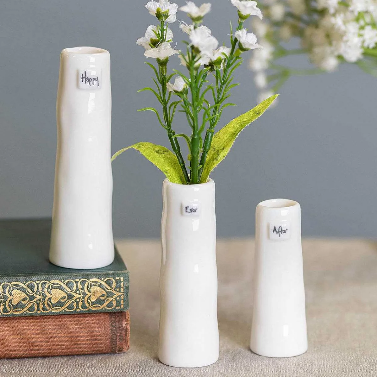 'Happy Ever After' Trio Of Bud Vases>East of India Fashion