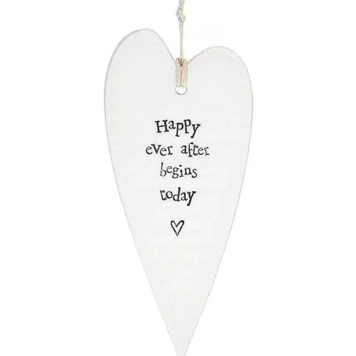 Happy Ever After Begins Today Porcelain Heart>East of India Flash Sale