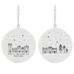 'Hearts Come Home' Flat Porcelain Bauble><noscript><img width=