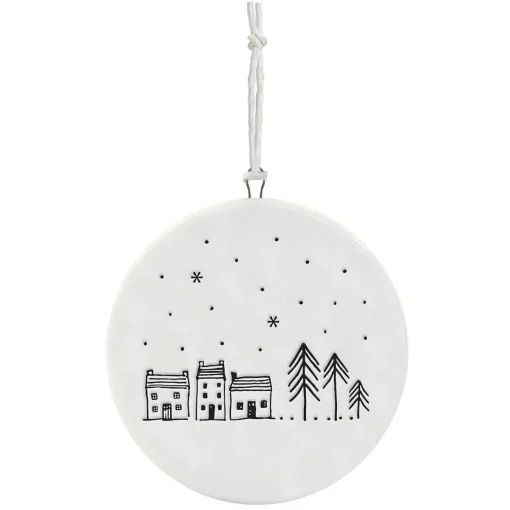 'Hearts Come Home' Flat Porcelain Bauble>East of India Outlet
