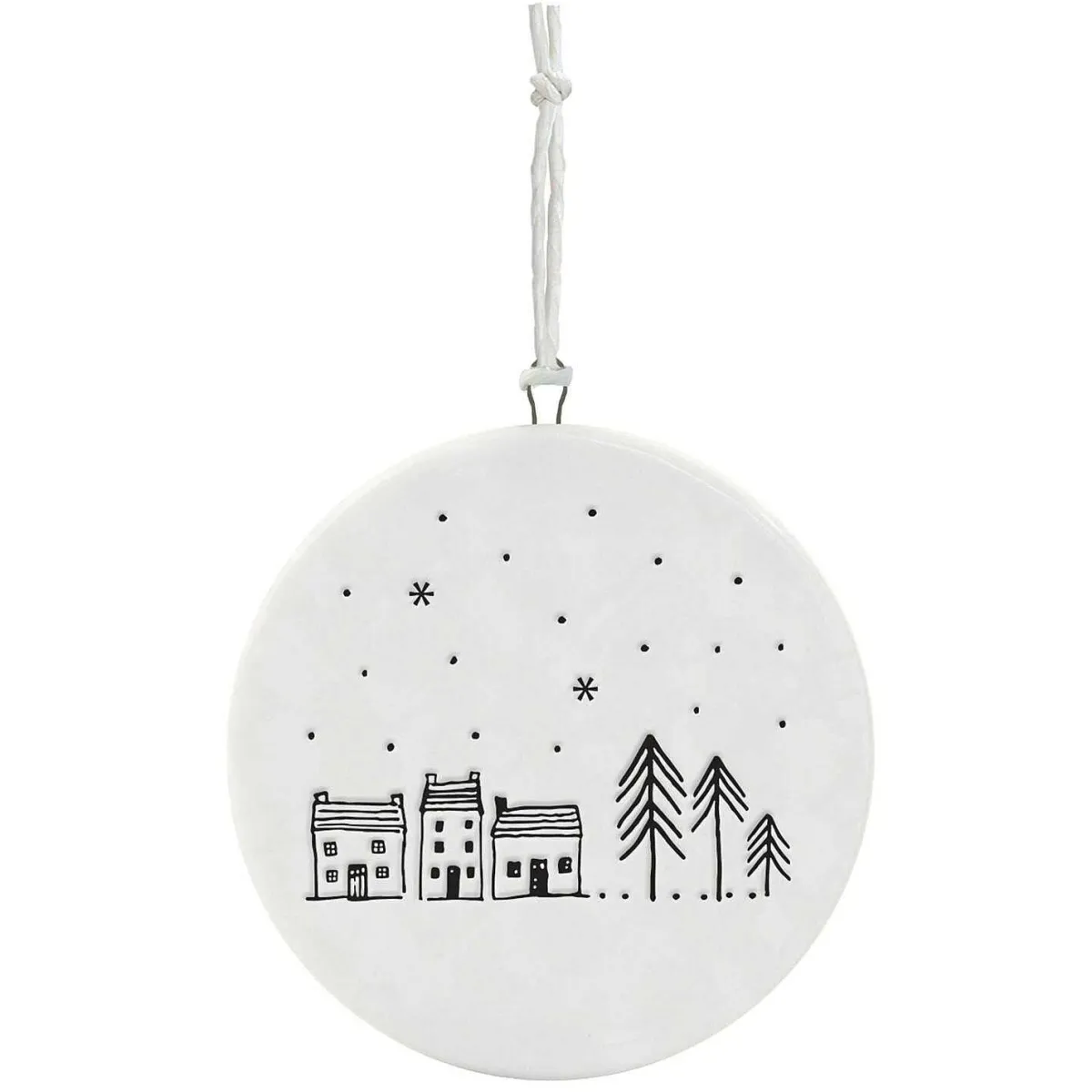 'Hearts Come Home' Flat Porcelain Bauble>East of India Outlet
