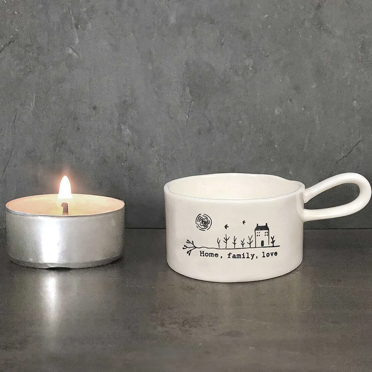Home, Family, Love Handled Tea Light Holder>East of India Store