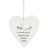 'In Our Hearts' Round Wobbly Porcelain Heart>East of India Store