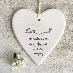 'In Our Hearts' Round Wobbly Porcelain Heart><noscript><img width=