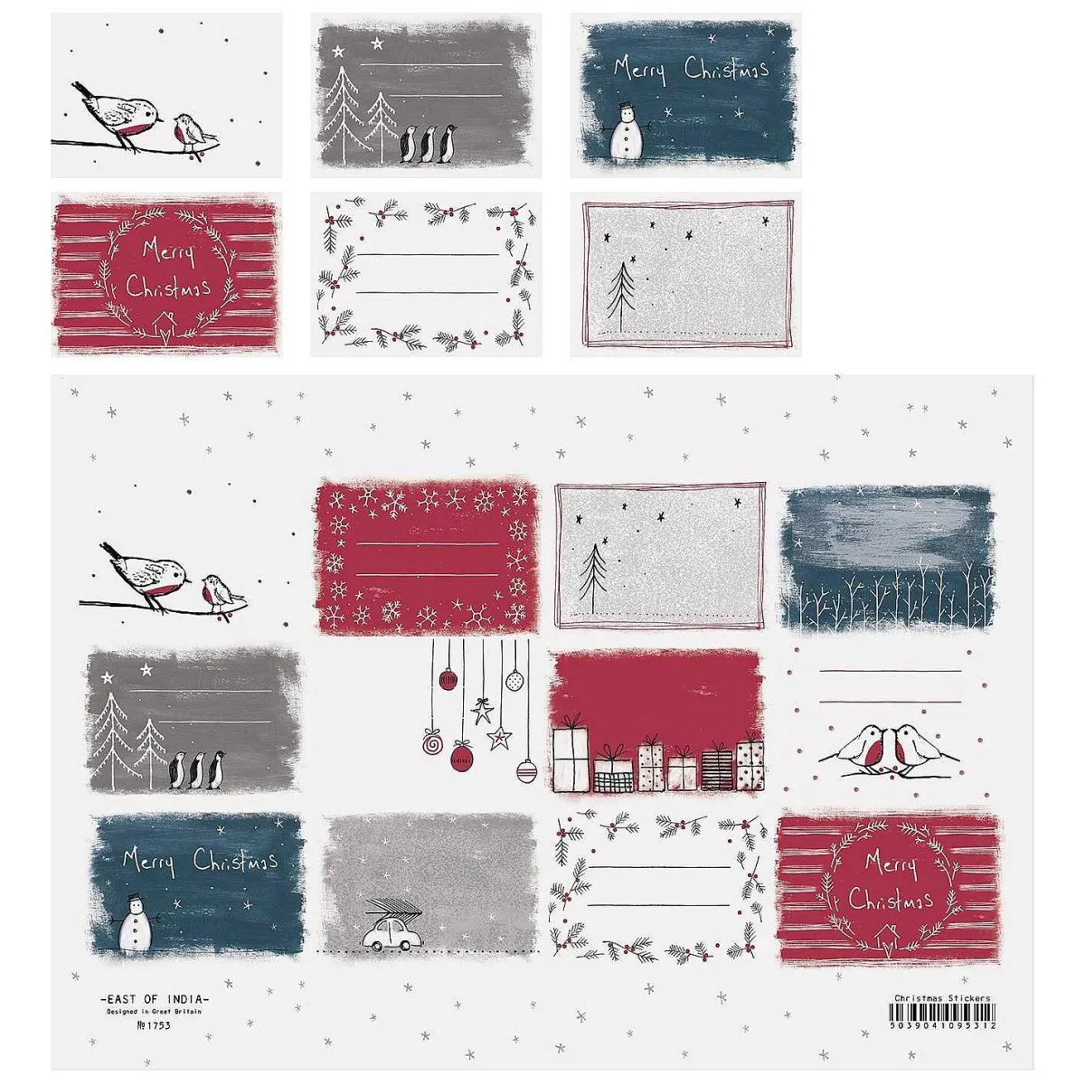 Large Christmas Sticker Sheet>East of India Flash Sale