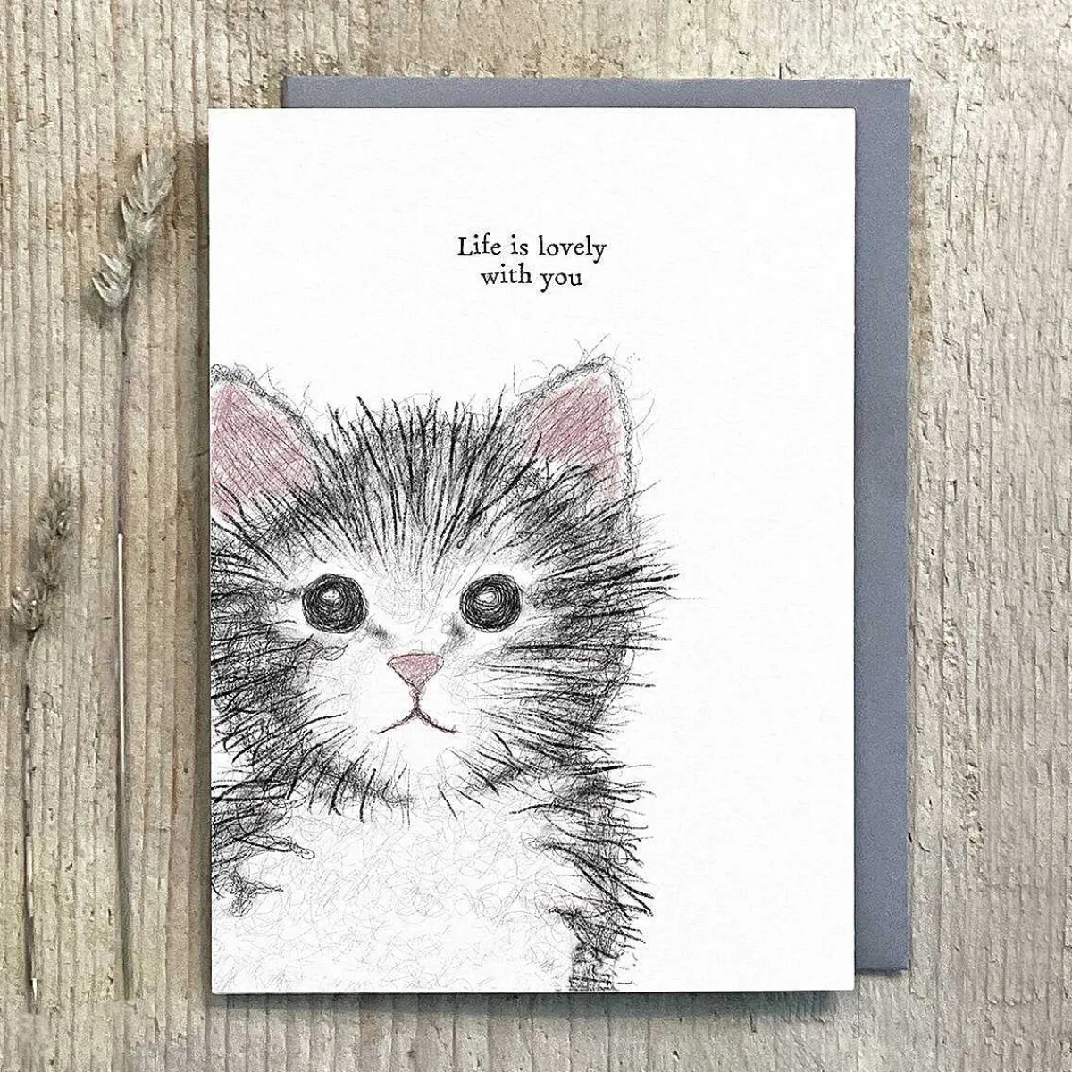 'Life Is Lovely With You' Cat Card>East of India Shop