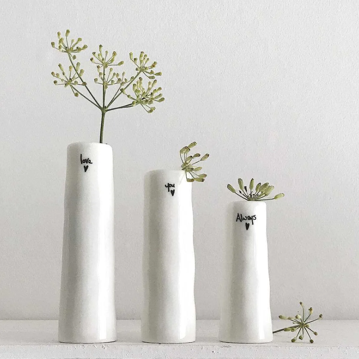 'Love You Always' Trio Of Bud Vases>East of India Fashion