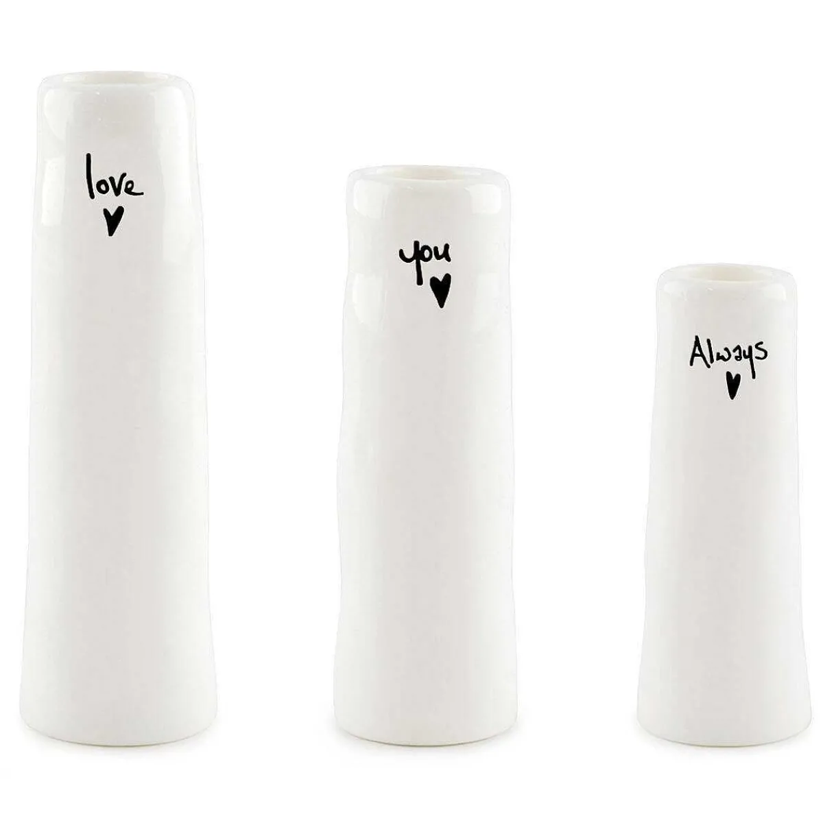 'Love You Always' Trio Of Bud Vases>East of India Fashion