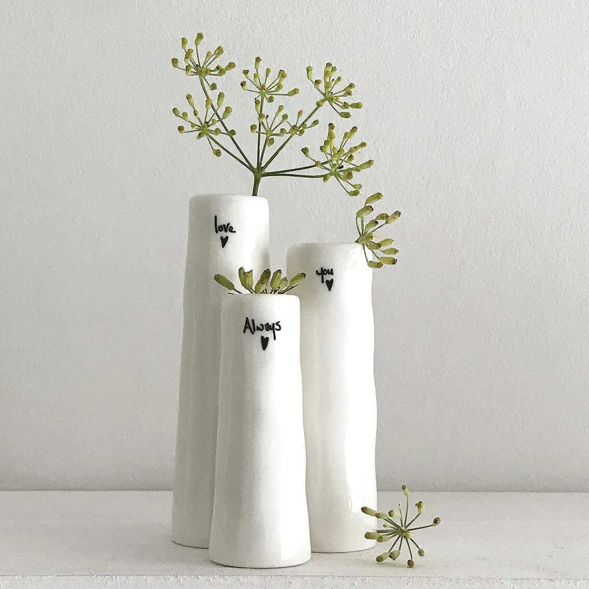 'Love You Always' Trio Of Bud Vases>East of India Fashion