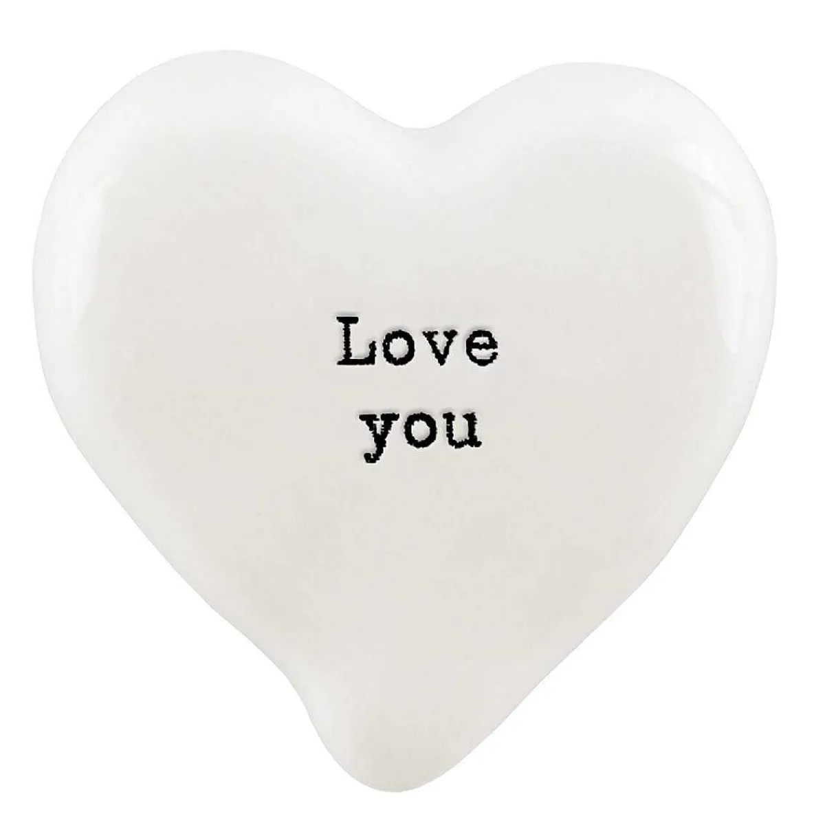 'Love You' White Heart Token>East of India Store