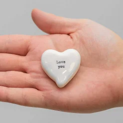 'Love You' White Heart Token>East of India Store