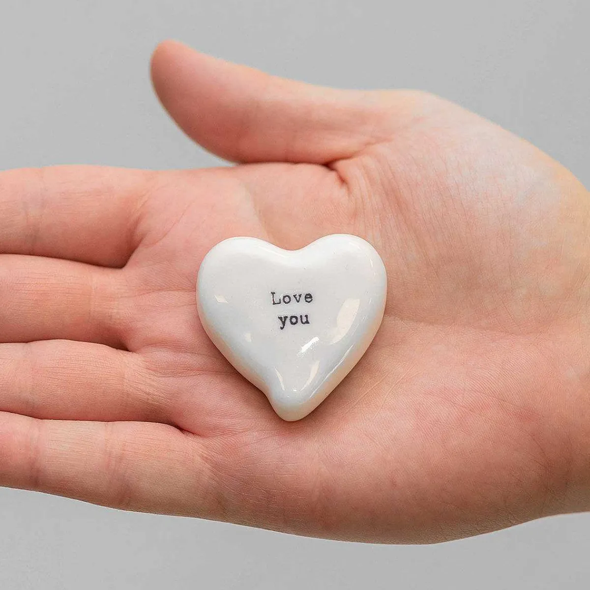 'Love You' White Heart Token>East of India Store