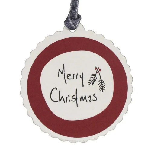 Merry Christmas Round Tag>East of India Shop