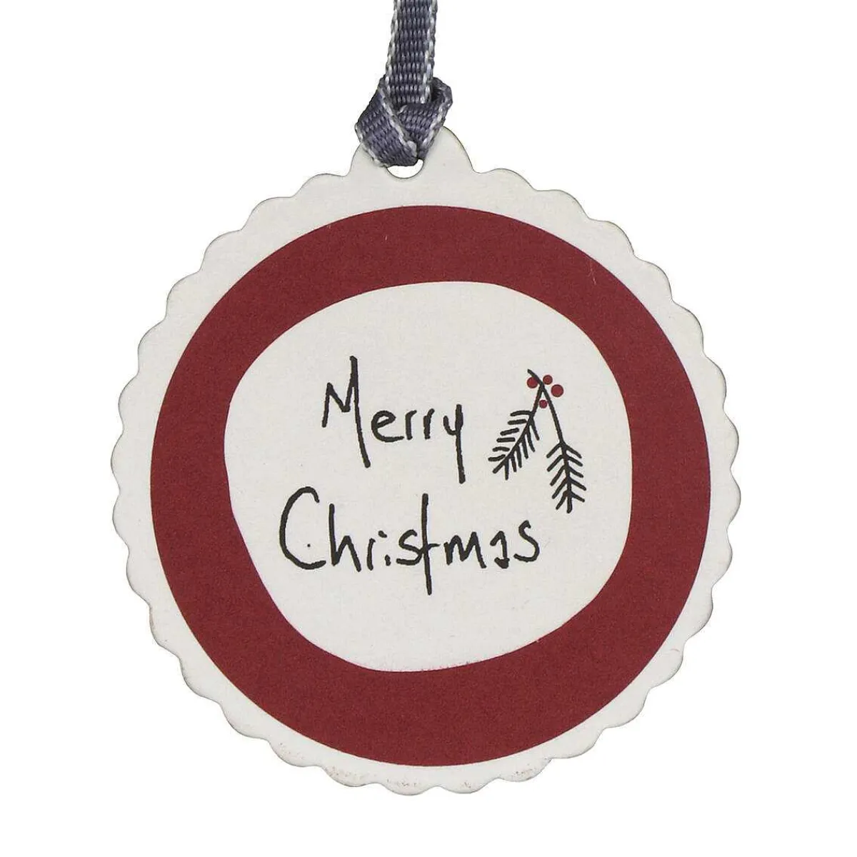 Merry Christmas Round Tag>East of India Shop