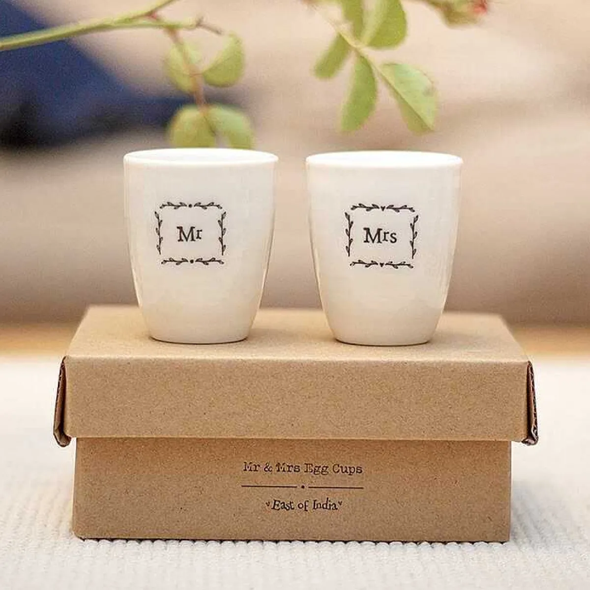 Mr & Mrs Egg Cup Set>East of India New