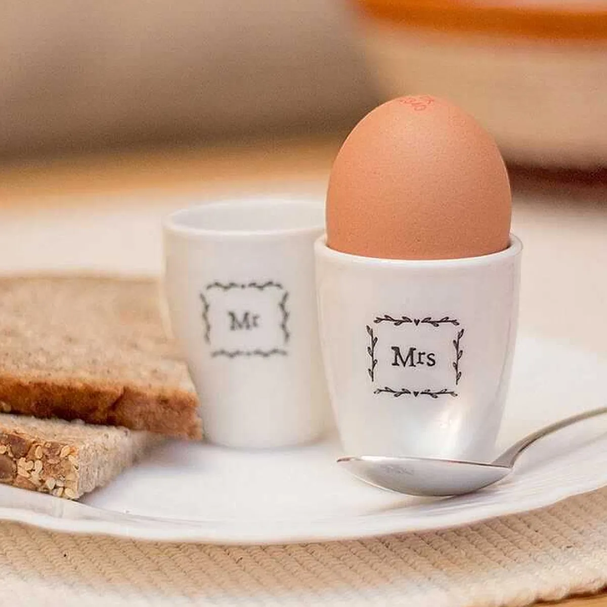Mr & Mrs Egg Cup Set>East of India New