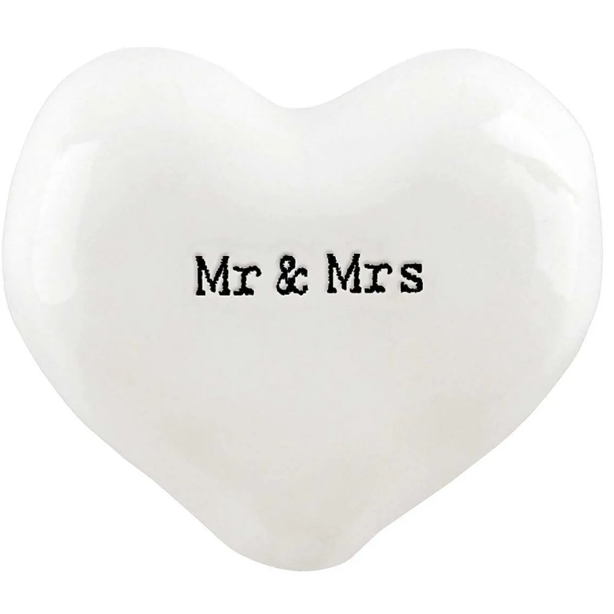 'Mr & Mrs' White Heart Token>East of India Cheap