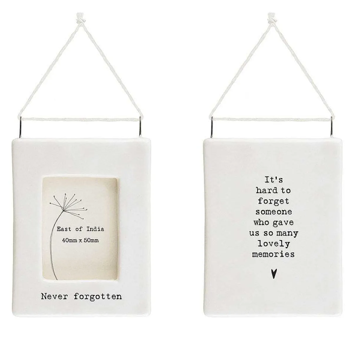'Never Forgotten' Mini Hanging Frame>East of India Outlet