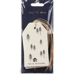 Pack Of 6 Labels Fir Trees And House><noscript><img width=