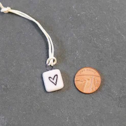 Porcelain Heart Tile On Wire><noscript><img width=