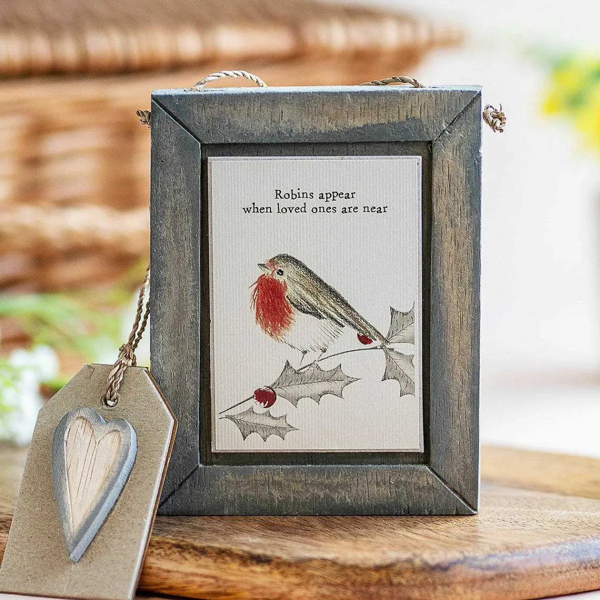 'Robins Appear' Bird Wooden Sign>East of India Best Sale
