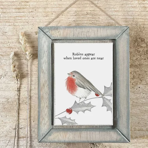 'Robins Appear' Bird Wooden Sign>East of India Best Sale
