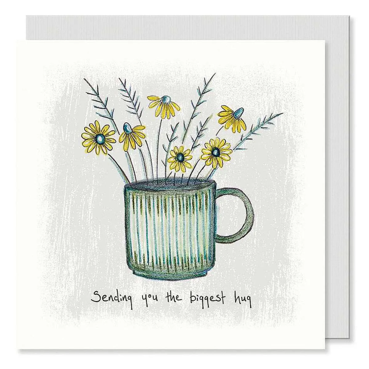 'sending You The Biggest Hug' Flowers In A Mug Card>East of India Fashion