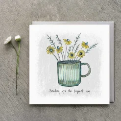'sending You The Biggest Hug' Flowers In A Mug Card><noscript><img width=