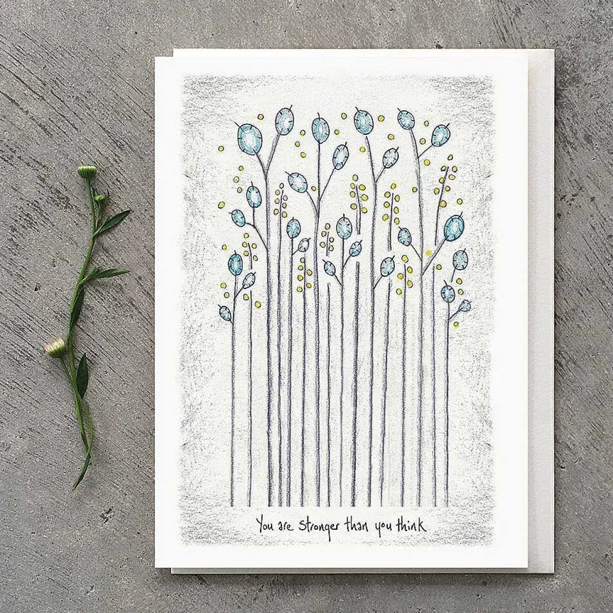 'stronger Than You Think' Tall Flower Card>East of India Online