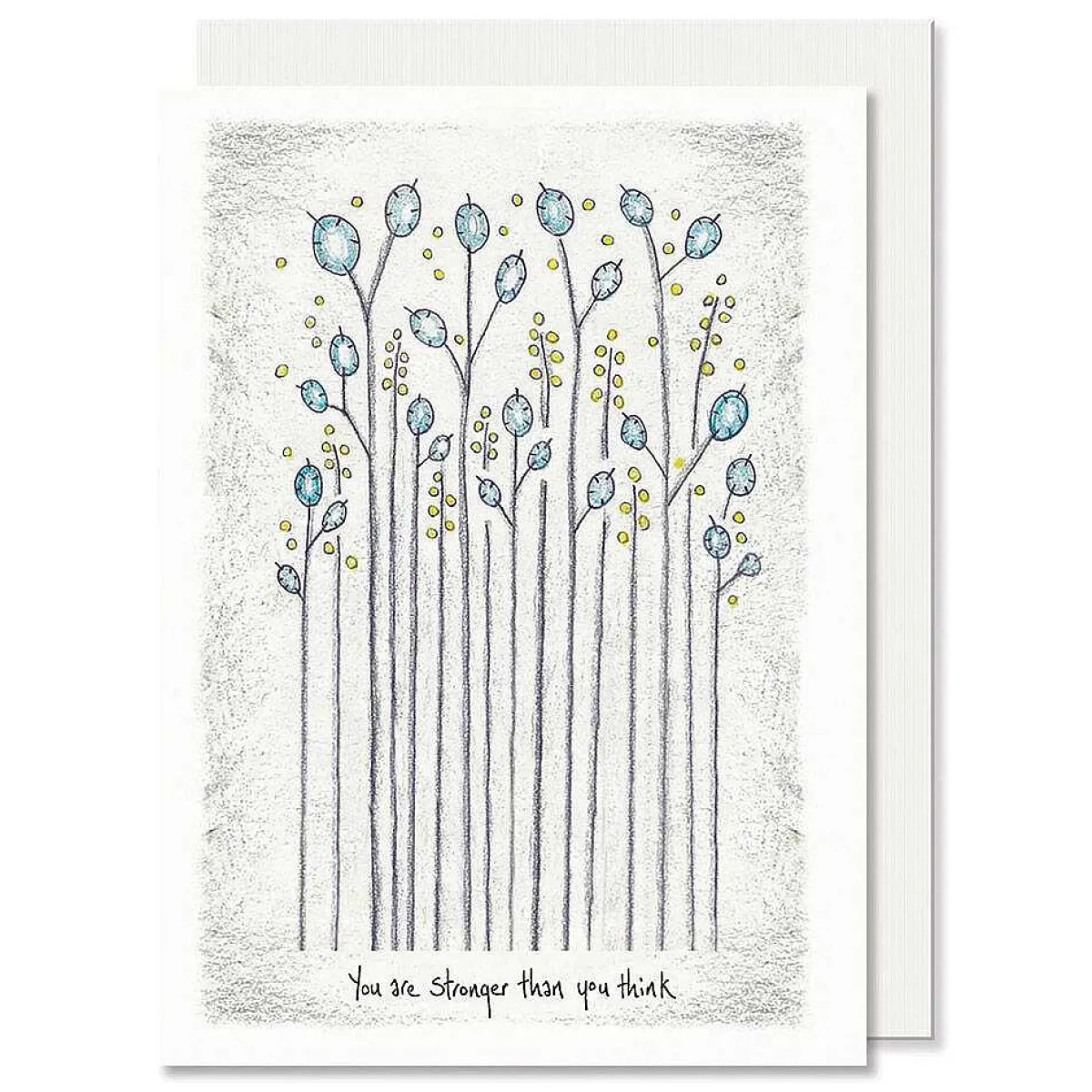 'stronger Than You Think' Tall Flower Card>East of India Online